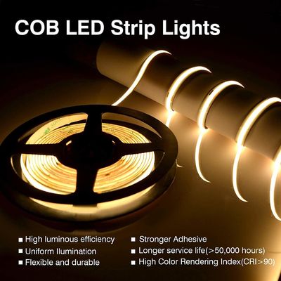 Ra90 o diodo emissor de luz Chips Cob Led Rgb Flexible da C.C. 480 conduziu a tira 24v 3000k