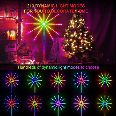 Luz da música do diodo emissor de luz de Smart do fogo de artifício da sincronização da música