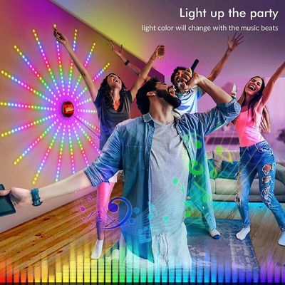Luz da música do diodo emissor de luz de Smart do fogo de artifício da sincronização da música