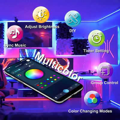 6 a 36V 15M mudança da cor da sincronização da música de 5050 luzes da luz da música do diodo emissor de luz do RGB Smart flexível