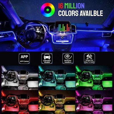 SMD 5050 RGB alterou a luz da atmosfera da decoração interior do carro do diodo emissor de luz da lâmpada das luzes do carro