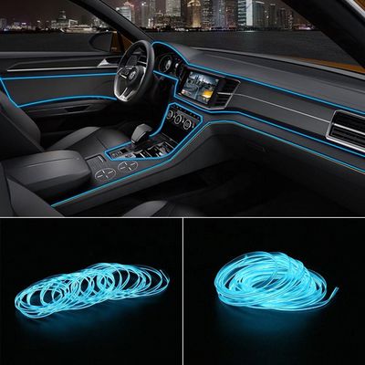 o carro alterado 3m ilumina a linha clara fria do EL com o diodo emissor de luz Ligh ambiental do console do painel de USB DIY T
