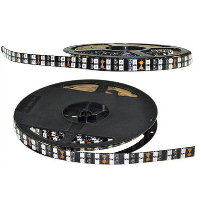 tira 60LEDs/M do diodo emissor de luz da fileira 5050 do dobro do PWB do preto 12V 120LED/M DC12V