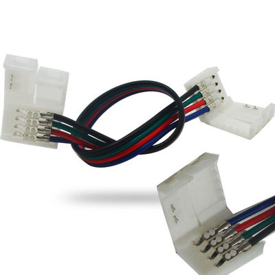 A largura conduzida do Pin 10mm dos conectores 4 da luz de tira conduziu o fio acessório do cabo de extensão de Solderless
