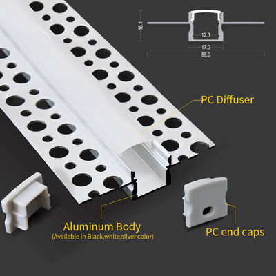 A luz do diodo emissor de luz descasca o canal de alumínio com perfil de alumínio conduzido gipsita Recessed tampa do emplastro do Drywall do PC