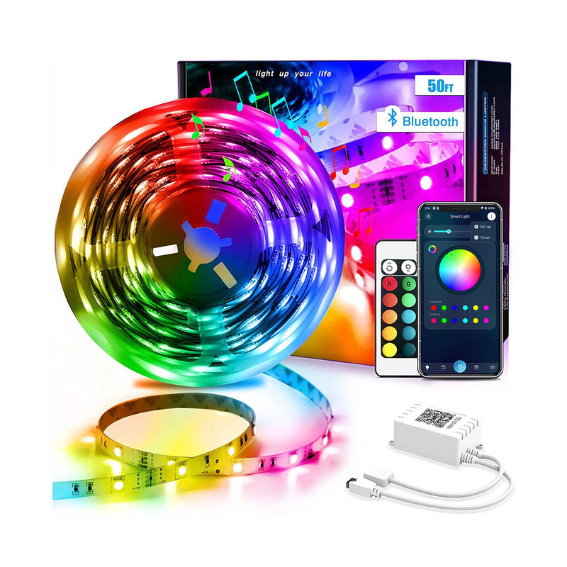 6 a 36V 15M mudança da cor da sincronização da música de 5050 luzes da luz da música do diodo emissor de luz do RGB Smart flexível