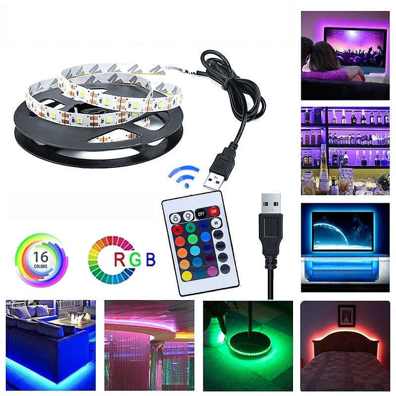 A luz esperta impermeável da música do diodo emissor de luz do RGB 5V conduziu a mudança da cor de USB do luminoso 5050 da tevê