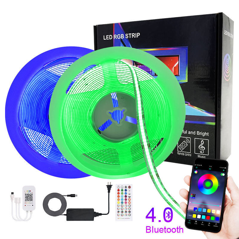 Controlador conduzido reativo Cob Rgb Light da sincronização da música de Bluetooth APP da tira da música esperta do Rgb