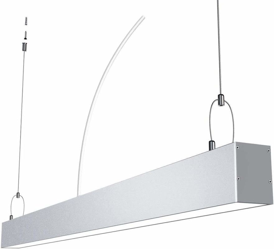 A parte alta conduziu o pendente linear claro do diodo emissor de luz do perfil de alumínio da tira montou o corredor acima para baixo
