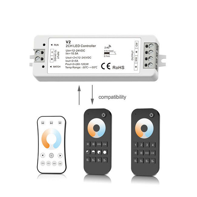 Estrelas do controlador 12v 24v 5 de Magic Home Led do controlador da luz do diodo emissor de luz de V2 CCT 576W