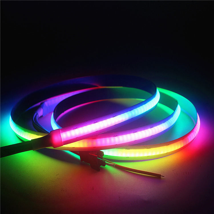 Tira da luz do humor do diodo emissor de luz de Smart da espiga do RGB nenhum Dots Full Color Light Strip 630LEDs/M